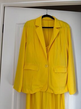 Yellow Women's Jumpsuit and Blazer